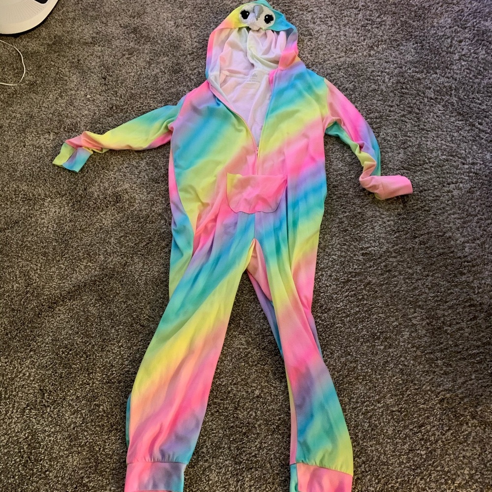 Justice rainbow unicorn onesie